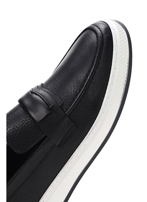 Erkek Siyah Deri Loafer 25SFD680318 - Görsel 9