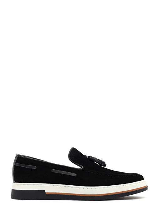 Erkek Siyah Süet Deri Casual Loafer 25SFD680410 - Görsel 2