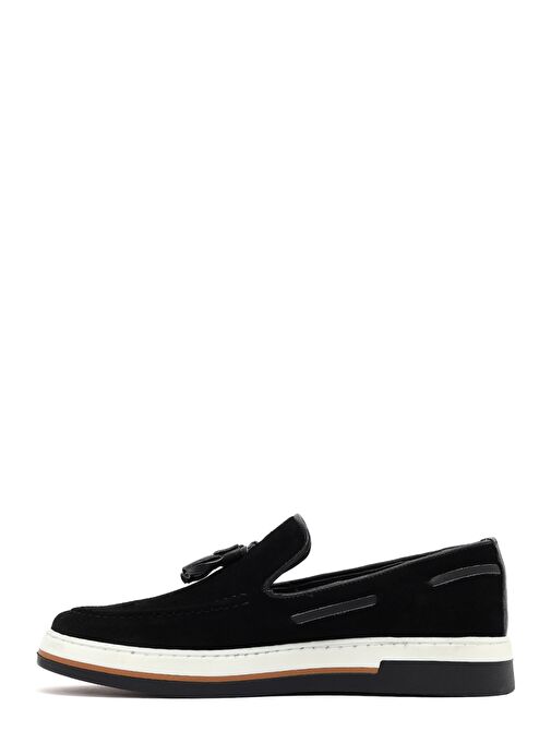Erkek Siyah Süet Deri Casual Loafer 25SFD680410 - Görsel 3