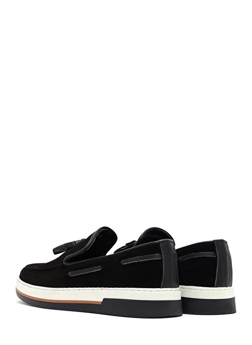 Erkek Siyah Süet Deri Casual Loafer 25SFD680410 - Görsel 6