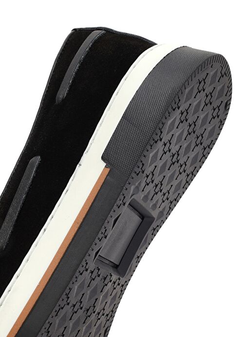 Erkek Siyah Süet Deri Casual Loafer 25SFD680410 - Görsel 9