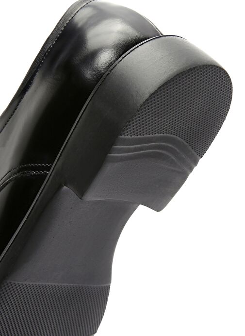 Erkek Siyah Bağcıklı Deri Casual Ayakkabı 25SFD670222 - Görsel 9