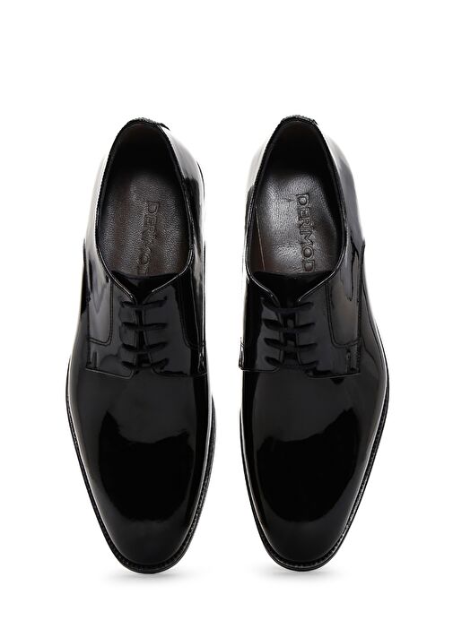 Erkek Siyah Bağcıklı Rugan Deri Klasik Ayakkabı 25SFD670316 - Görsel 7