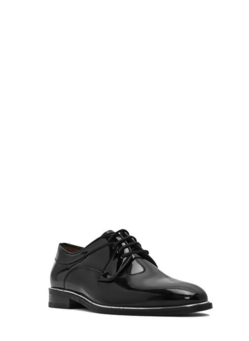 Erkek Siyah Bağcıklı Rugan Deri Klasik Ayakkabı 25SFD670516 - Görsel 7