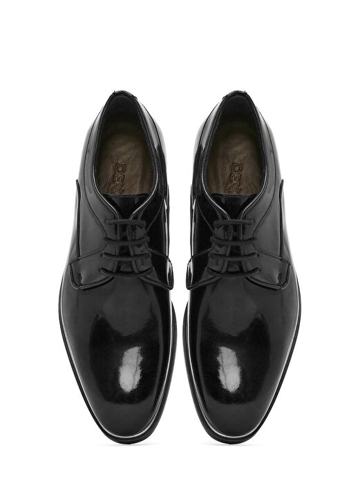 Erkek Siyah Bağcıklı Rugan Deri Klasik Ayakkabı 25SFD670516 - Görsel 8