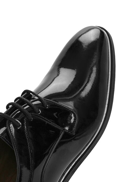 Erkek Siyah Bağcıklı Rugan Deri Klasik Ayakkabı 25SFD670516 - Görsel 9