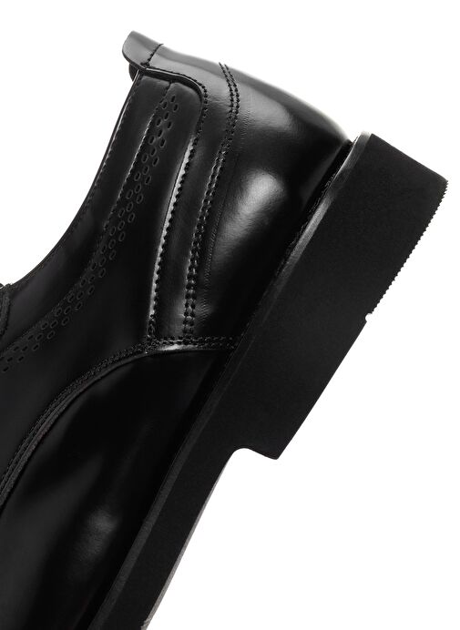 Erkek Siyah Bağcıklı Deri Klasik Ayakkabı 25SFD670722 - Görsel 8