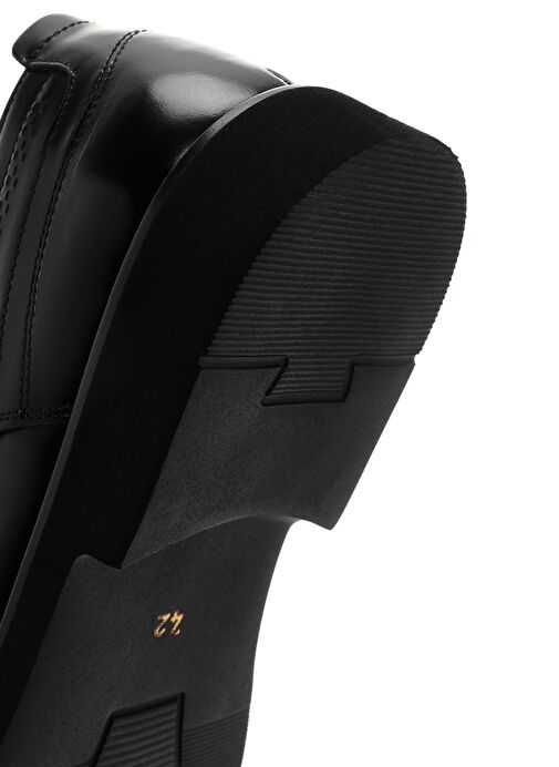 Erkek Siyah Bağcıklı Deri Klasik Ayakkabı 25SFD670722 - Görsel 9