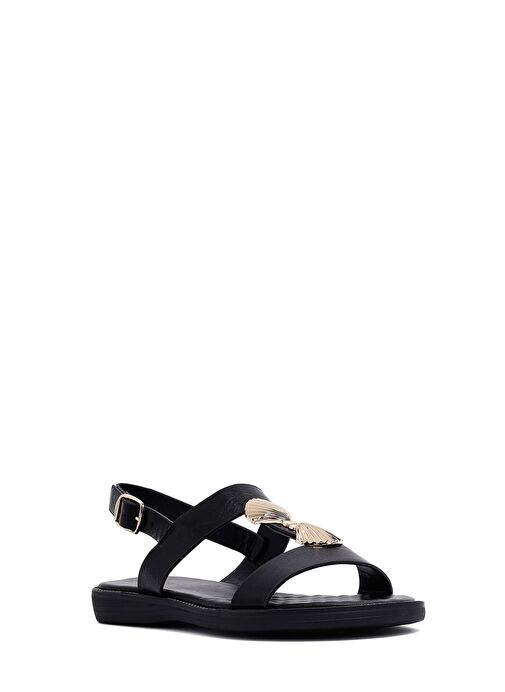 Kadın Siyah Aksesuar Detaylı Sandalet 25SFE464518 - Görsel 7