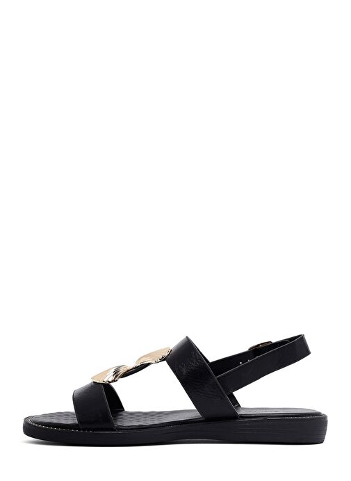 Kadın Siyah Aksesuar Detaylı Sandalet 25SFE464518 - Görsel 3
