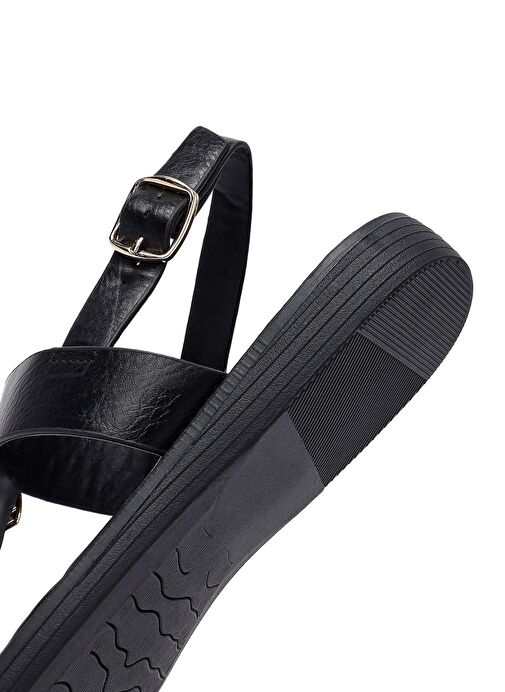 Kadın Siyah Aksesuar Detaylı Sandalet 25SFE464518 - Görsel 9