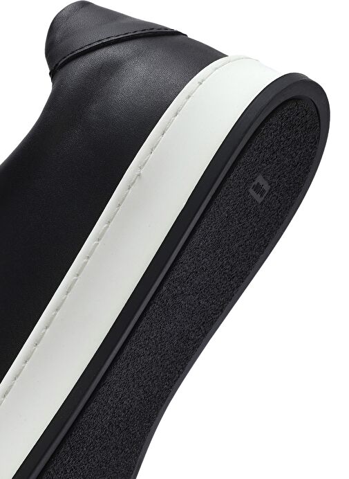 Erkek Siyah Bağcıklı Deri Sneaker 25SFD660118 - Görsel 9