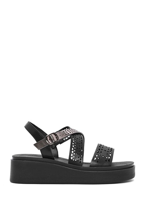 Derimod Derimod Kadın Siyah Bilekten Tokalı Kalın Tabanlı Sandalet 25SFE465818 Sandalet & Terlik | Boyner Siyah - 2. görsel