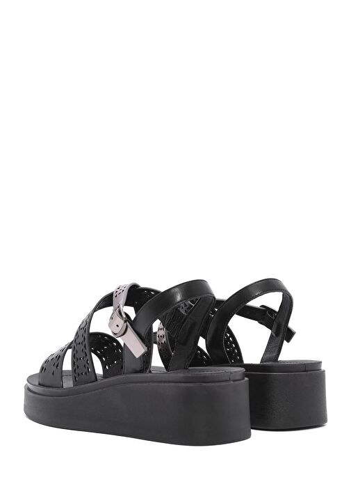 Derimod Derimod Kadın Siyah Bilekten Tokalı Kalın Tabanlı Sandalet 25SFE465818 Sandalet & Terlik | Boyner Siyah - 6. görsel
