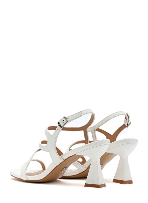 Kadın Beyaz Arkadan Bağlamalı İnce Topuklu Sandalet 25SFE466218 - Görsel 7