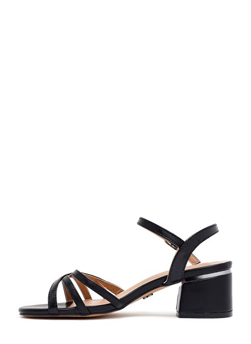 Derimod Derimod Kadın Siyah Bilekten Tokalı Kalın Topuklu Sandalet 25SFE466318 Sandalet & Terlik | Boyner Siyah - 5. görsel