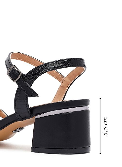 Derimod Derimod Kadın Siyah Bilekten Tokalı Kalın Topuklu Sandalet 25SFE466318 Sandalet & Terlik | Boyner Siyah - 3. görsel