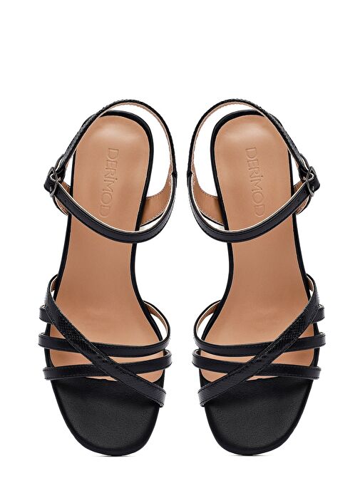 Derimod Derimod Kadın Siyah Bilekten Tokalı Kalın Topuklu Sandalet 25SFE466318 Sandalet & Terlik | Boyner Siyah - 9. görsel