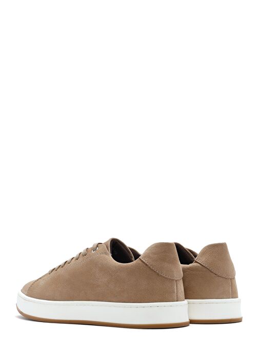 Erkek Bej Bağcıklı Nubuk Deri Sneaker 25SFD6601V3 - Görsel 6
