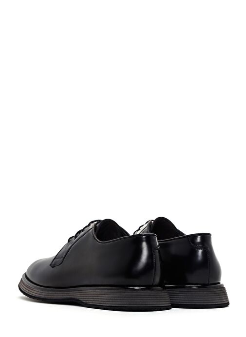 Erkek Siyah Bağcıklı Deri Casual Ayakkabı 25SFD670922 - Görsel 6