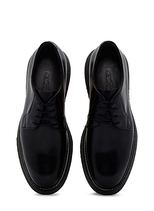 Erkek Siyah Bağcıklı Deri Casual Ayakkabı 25SFD670922 - Görsel 7