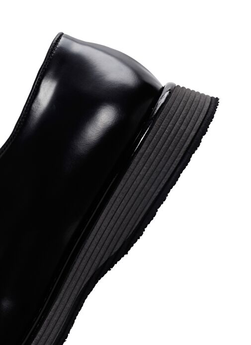 Erkek Siyah Bağcıklı Deri Casual Ayakkabı 25SFD670922 - Görsel 8