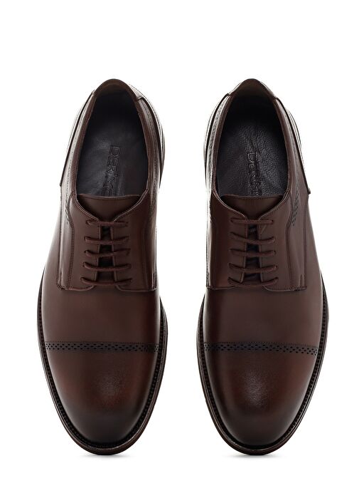 Erkek Kahverengi Bağcıklı Deri Klasik Ayakkabı 25SFD670818 - Görsel 7