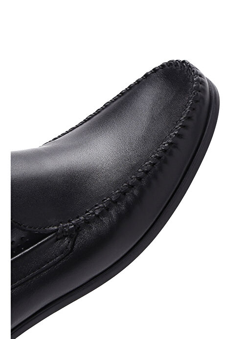 Erkek Siyah Deri Casual Loafer 25SFD754018 - Görsel 9
