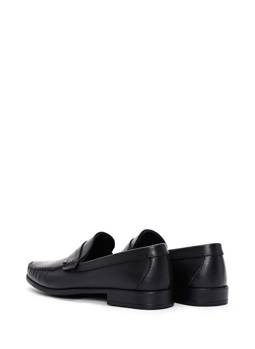 Erkek Siyah Deri Casual Loafer 25SFD754118 - Görsel 6