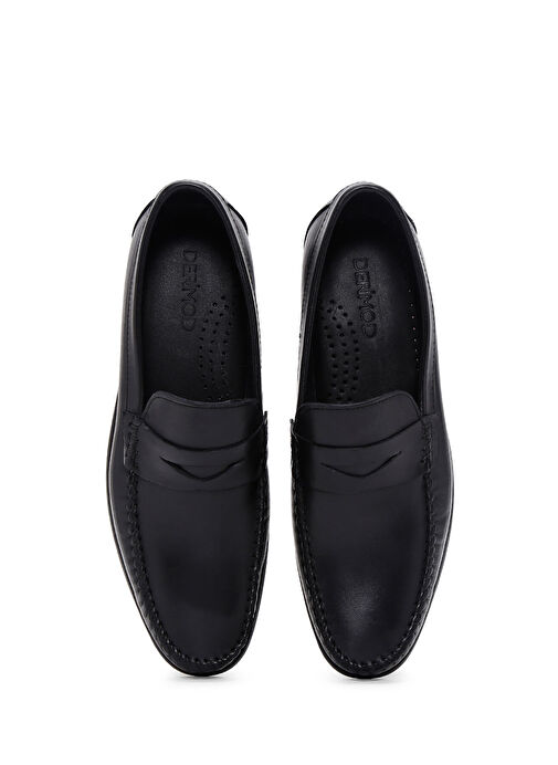 Erkek Siyah Deri Casual Loafer 25SFD754118 - Görsel 7