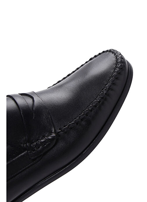Erkek Siyah Deri Casual Loafer 25SFD754118 - Görsel 9