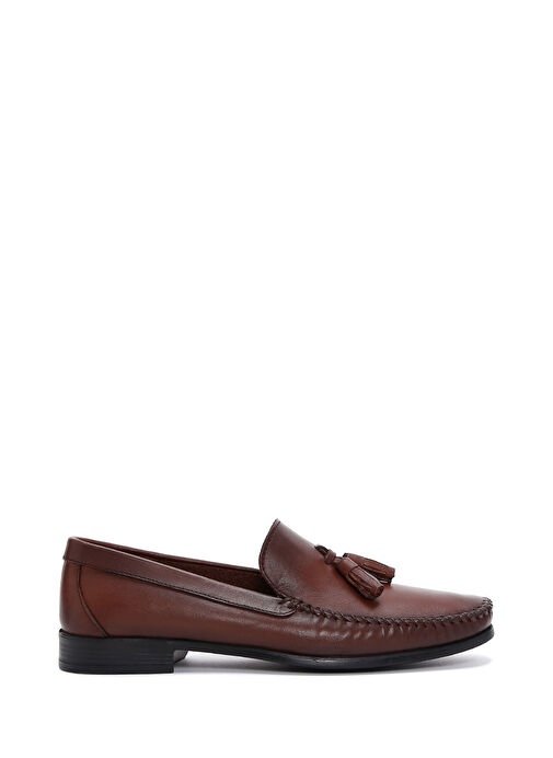 Erkek Kahverengi Püsküllü Deri Casual Loafer 25SFD754218 - Görsel 2