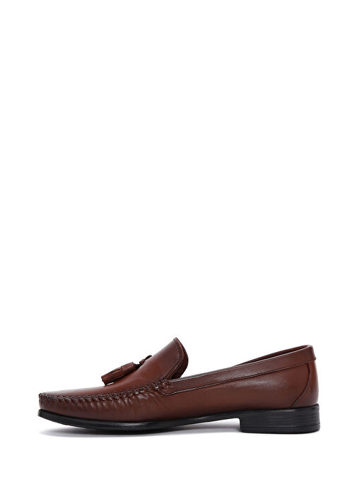 Erkek Kahverengi Püsküllü Deri Casual Loafer 25SFD754218 - Görsel 3