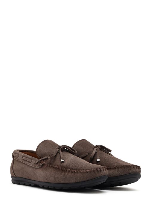 Erkek Vizon Süet Deri Casual Loafer 25SFD754310 - Görsel 4