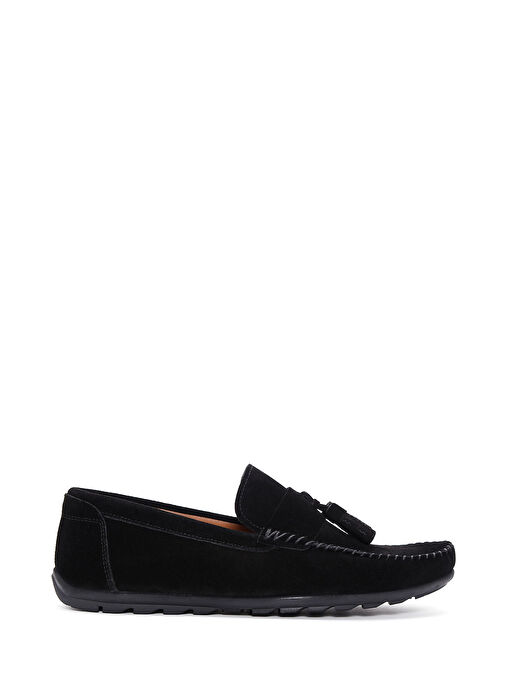 Erkek Siyah Püsküllü Süet Deri Casual Loafer 25SFD754610 - Görsel 2