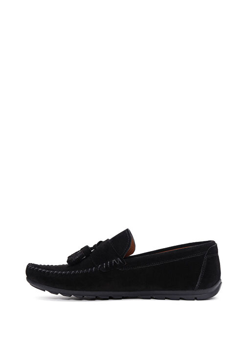 Erkek Siyah Püsküllü Süet Deri Casual Loafer 25SFD754610 - Görsel 3