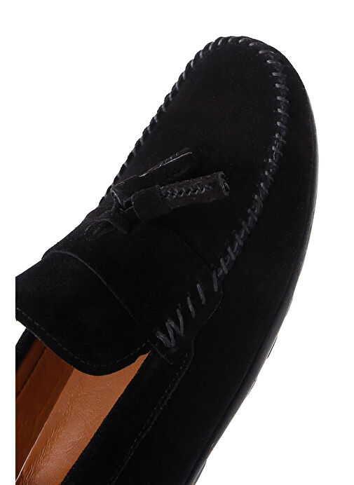 Erkek Siyah Püsküllü Süet Deri Casual Loafer 25SFD754610 - Görsel 8
