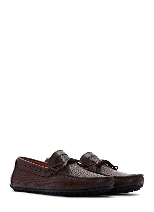 Erkek Kahverengi Deri Casual Loafer 25SFD754726 - Görsel 4
