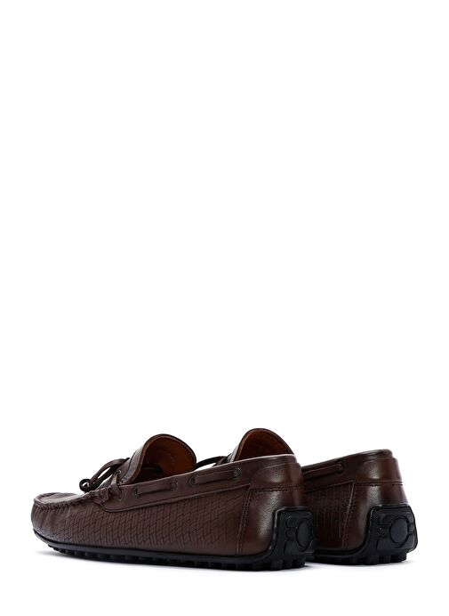 Erkek Kahverengi Deri Casual Loafer 25SFD754726 - Görsel 6