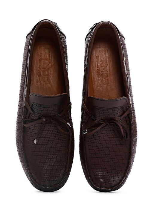 Erkek Kahverengi Deri Casual Loafer 25SFD754726 - Görsel 7