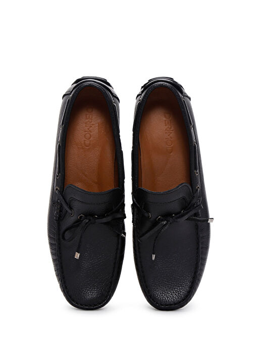 Erkek Siyah Deri Casual Loafer 25SFD7548FT - Görsel 7