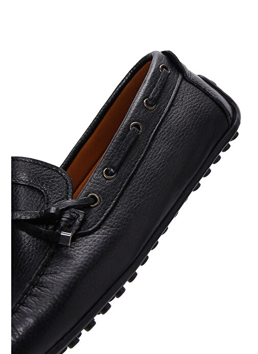 Erkek Siyah Deri Casual Loafer 25SFD7548FT - Görsel 8