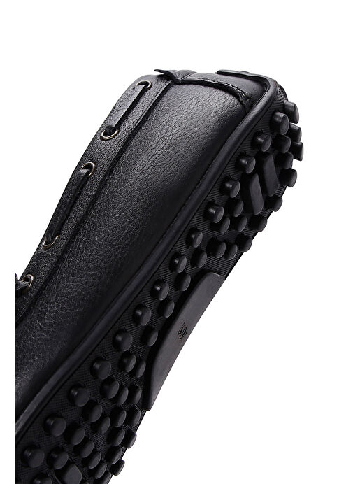 Erkek Siyah Deri Casual Loafer 25SFD7548FT - Görsel 9