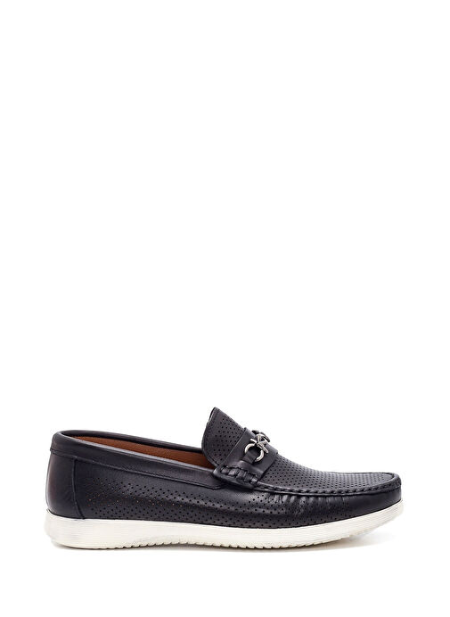 Erkek Siyah Deri Casual Loafer 25SFD7549DI - Görsel 2
