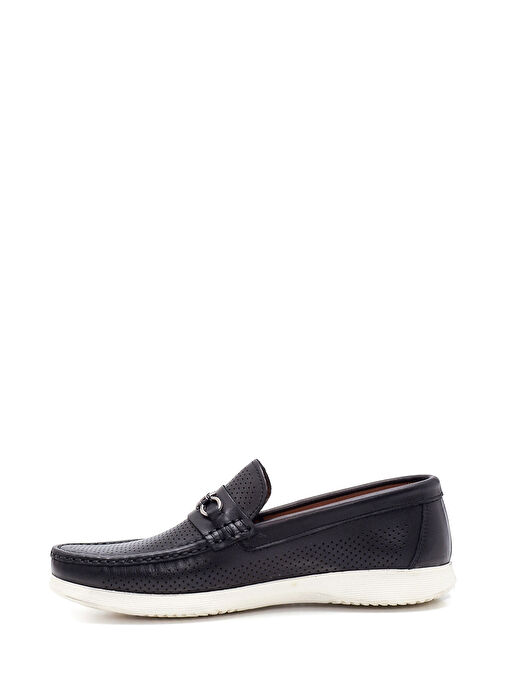 Erkek Siyah Deri Casual Loafer 25SFD7549DI - Görsel 3