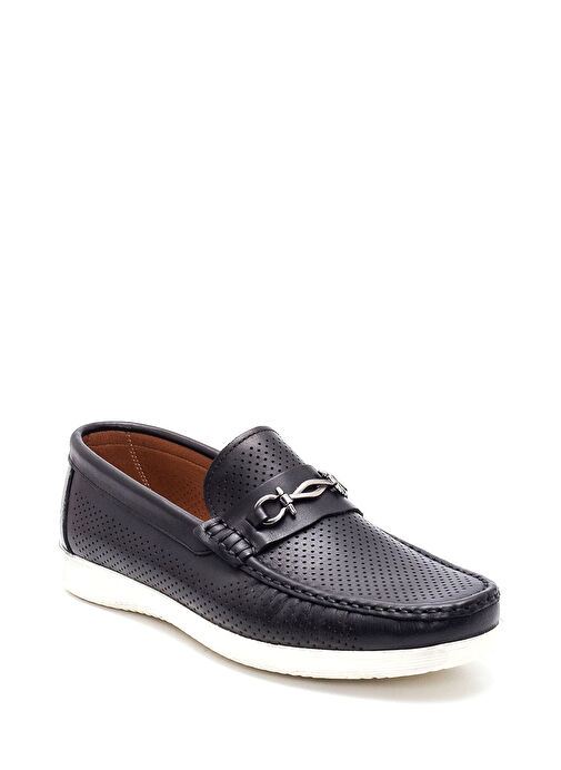 Erkek Siyah Deri Casual Loafer 25SFD7549DI - Görsel 5