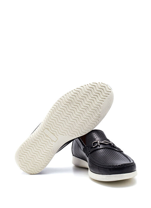Erkek Siyah Deri Casual Loafer 25SFD7549DI - Görsel 6