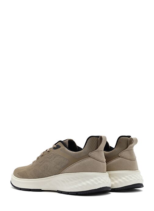 Erkek Bej Bağcıklı Kalın Tabanlı Sneaker 25SFD76016F - Görsel 6