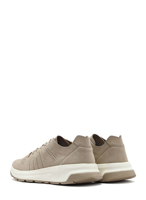 Erkek Bej Bağcıklı Nubuk Deri Sneaker 25SFD7600V3 - Görsel 6
