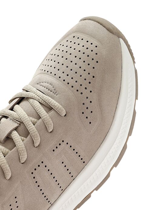 Erkek Bej Bağcıklı Nubuk Deri Sneaker 25SFD7600V3 - Görsel 9